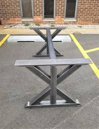Trestle Table Legs With 2 Braces Model Tr10dcb2 Etsy In 2020 Trestle Table Legs Metal Base Dining Table Welding Table