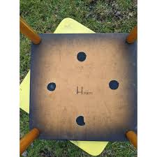 1950s Francis Hosken Painted Yellow & Red with Black Wood Stacking Tables