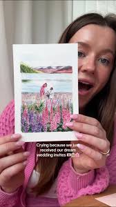 Guy Crying Against Wall Seeing Dreams Wedding Invitation