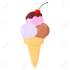 Une pâte à cornets à glaces, qui peut être utilisée en cornets, mais aussi comme coupe à dessert glacé. Trois Boules De Creme Glacee Dans Un Cornet Gaufre Avec Glacage Au Chocolat Et Cerises Sur Le Dessus Illustration Dessinee A La Main Clip Art Libres De Droits Vecteurs Et Illustration