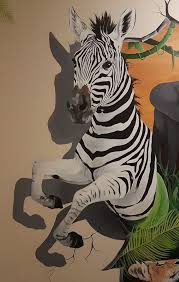Mural Zebra Wild Animal Wall Paint Animal Wall Painting Art Painting