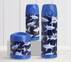 Mackenzie Blue Glow In The Dark Sharks Water Bottles