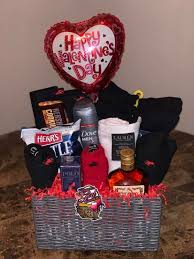 Thankfully pinterest makes things so easy to help us think up amazing ideas. 60 Adorable Diy Valentine S Day Gift Baskets For Him That He Ll Love A Lot Hike N Dip Valentine Gift Baskets Mens Valentines Gifts Valentine S Day Gift Baskets