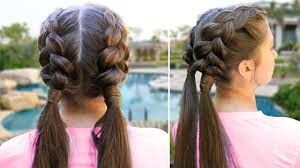 15 lace braid perfect for braiding bangs and framing the face, the lace braid is like a half french braid, with hair only being added to one side of the braid. Kamri S Diy Double Dutch Wrap Easy School Hair Youtube