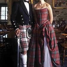 Traditional Scottish Wedding Attire For Groom And Bride Tartan Wedding Dress Scottish Wedding Dresses Tartan Dress