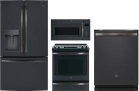 Shop kitchen appliance packages and a variety of appliances products online at lowes.com. Ge Gereradwmw28766 4 Piece Kitchen Appliances Package With French Door Refrigerator Electric Range Dishwasher And Over The Range Microwave In Black Slate