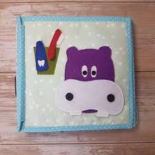 How To Make A Quiet Book Hippo Teeth Activity Page For Motivating Children To Brush Their Teeth Free Pattern In 2020 Quiet Book Quiet Book Patterns Diy Quiet Books