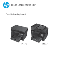 Improve your pc peformance with this new update. Hp Color Laserjet Pro Mfp M176 M177 Troubleshooting Manual Manualzz