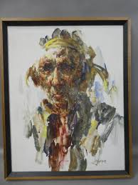 Signed John Naylor Impressionist Old Man Oil Painting