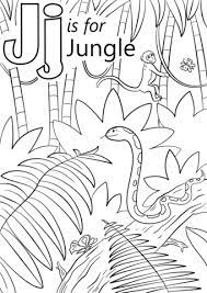Letter J Is For Jungle Coloring Page From Letter J Category Select From 26388 Printable Crafts Of Cartoons Jungle Coloring Pages Jungle Scene Coloring Pages