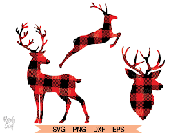Reindeer Svg Reindeer Clipart Deer Svg Deer Png Plaid Deer Etsy Christmas Svg Files Christmas Svg Deer Silhouette