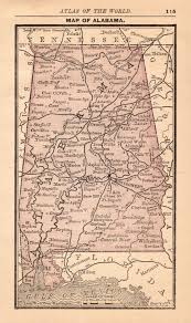 1888 Antique Alabama State Map Miniature Vintage Map Of Alabama Library Decor Anniversary Gift For Traveler Wedding Birthday 11352 In 2021 Miniature Map Vintage Map State Map