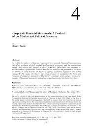 Pdf Corporate Financial Statements A Product Of The Market