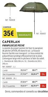 Parapluie de protection pour la pêche au coup pas cher. Offre Parapluie De Peche Caperlan Chez Decathlon