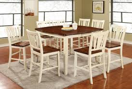 The 45th anniversary cherry grove collection is a blending of new and old adaptations from 18th century and higher end traditional styling. Farmhouse Style White Cherry Finish 7 Piece Counter Height Dining Set