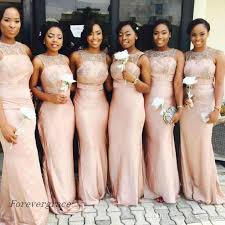 2017 Cheap Peach Colour Bridesmaid Dress Long Sleeveless Lace Applioque Maid Of H Mermaid Bridesmaid Dresses Elegant Bridesmaid Dresses Lace Bridesmaid Dresses