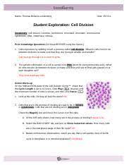 Ebook gizmo cell division answer pdf books this is the book you are looking for, from the many other titlesof gizmo cell cycle includes three processes cell division, dna replication and cell growth in coordinated way. C Based On These Two Observations Would You Say That A Cell Spends Most Of Its Course Hero