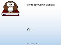 Pronunciation of coira with 1 audio pronunciation, 1 meaning, 1 translation and more for coira. How To Say Coir In English Pronunciation Owl Youtube