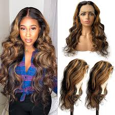 Honey blonde with subtle auburn highlights. Buy Balayage Body Wave Honey Blonde Highlights 13x6x1 Lace Front Human Hair Wigs For Black Women 9abrazilian Hair Ombre Brown Honey Blonde Lace Frontal Wigs Pre Plucked With Baby Hair 150 Density