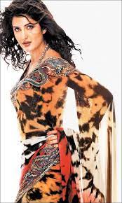 Katrina Kaif Wears Off An Animal Print Sari Katrina Kaif Bikini Bollywood Fashion Katrina Kaif Photo