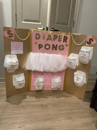 Pink And Gold Diaper Pong Baby Shower Princess Girl Baby Shower Decorations Girl Baby Shower Party