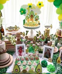 An Avocado Themed Party Avocadobirthdayparty Avocadopartyideas Avacadobirthdaypartyid Theme Party Decorations Baby Shower Parties Birthday Party Decorations