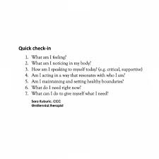 Sara Kuburic Ma Ccc On Instagram An Example Of A Quick Check In Selfawareness Awareness Self Care Activities Mental And Emotional Health Self Help