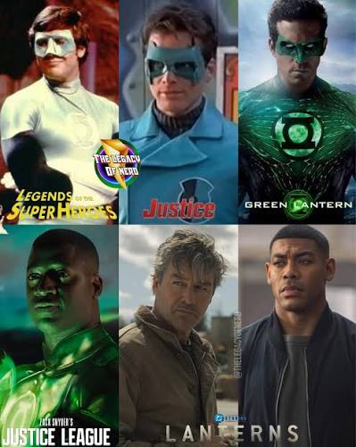 Green Lanterns cast for TV & Movies: • DC Legends Of The Superheroes - Hal  Jordan (Howard Murphy) -1979 • Justice League Of America- Guy Gardner  (Matthew Settle) - 1997 • Green