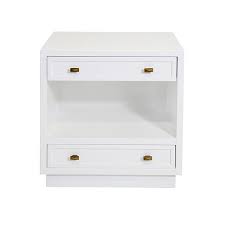 Annie White Modern Brass Nightstand
