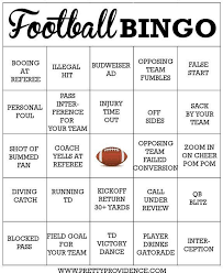 Free Football Bingo Cards Pretty Providence Superbowl Party Football Birthday Party Super Bowl Football