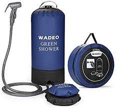 Amazon Com Wadeo Portable Pressure Shower With Foot Pump And Shower Nozzle Outdoor Camp Shower For Beach Douche Solaire Camping Douche Camping Douche Solaire