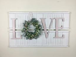 All Season Shutter Wall Decor With Love Sign Etsy Creative Wall Decor Shutter Wall Decor Shutter Decor