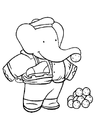 Babar drawing online for free. Babar For Children Babar Kids Coloring Pages