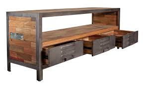 Parmi la large gamme de meubles scandinaves, contemporains et modernes de la marque woodman, ce bureau en chêne clair au look minimaliste. Meuble Tv Metal Bois Recycle 3 Tiroirs Caravelle Meubles Tv Pier Import
