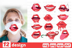 Similar design products to 2x lips svg, lipstick svg, dripping. 12 Lips Face Mask Svg Pattern Lips Cricut Svg Vector 545115 Cut Files Design Bundles