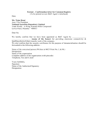 Maybe you would like to learn more about one of these? Format Confirmation Letter For Common Registry