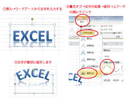 文字をアーチ状 扇状 に変形させるーexcel2010 エクセル まとめー