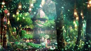 Green forest path at night (anime background). Anime Forest Wallpapers Top Free Anime Forest Backgrounds Wallpaperaccess