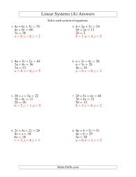 How to solve systems of equations the basic concept of mathematics when you try to learn about the equations is the system of equations. Systems Of Linear Equations Worksheet Answers Promotiontablecovers