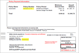 The policy (or member, or identification) number is your personal identifier used to prove that you are the policy holder. Pay Your Bill Travelers Insurance