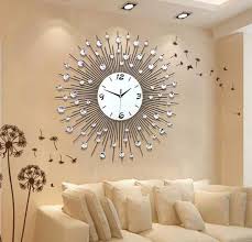 New Luxury Scenic Iron Art Metal Living Room Round Diamond Wall Clock Home Decor Smart Home From Consumer Electronics On Banggood Com Living Room Clocks Wall Clocks Living Room Large Wall Clock