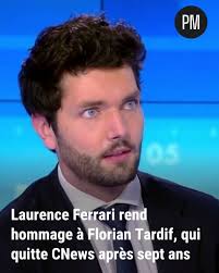 Laurence Ferrari rend hommage à Florian Tardif, qui quitte CNews après sept  années. Il intégrera le service politique de Paris Match. ➡️  https://l.ozap.com/XK