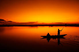 Drawn in ink on a white background. Silhouette Of Men Fishing During Sunset Hd Wallpaper Wallpaper Flare
