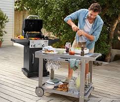 Barbecue Trolley Grillstelle Servierwagen Gasgrill