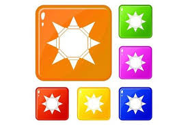 Origami Sun Icons Set Vector Color In 2020 Icon Set Vector Icon Set Color