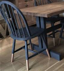 Update Dining Chairs Paint Navy W Gold Dipped Legs Dining Chair Makeover Painted Dining Room Table Upcycled Dining Chairs