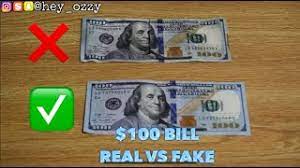 Us $100 Bill Real Vs Fake Comparison: How To Tell If An One Hundred Dollar  Bill Is Real/Counterfeit - Youtube