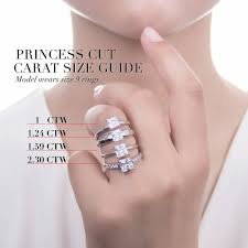 Princess Cut Diamond Size Chart On Hand Www