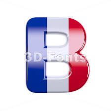 Capital letters, small letters, examples. Capital French Flag Colors Letter B Upper Case Font On White Background