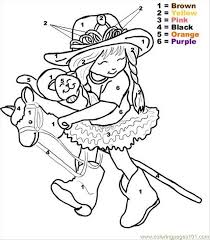 Free Printable Girl On Horse Color By Numbers Horse Coloring Pages Coloring Pages Coloring Pages For Girls